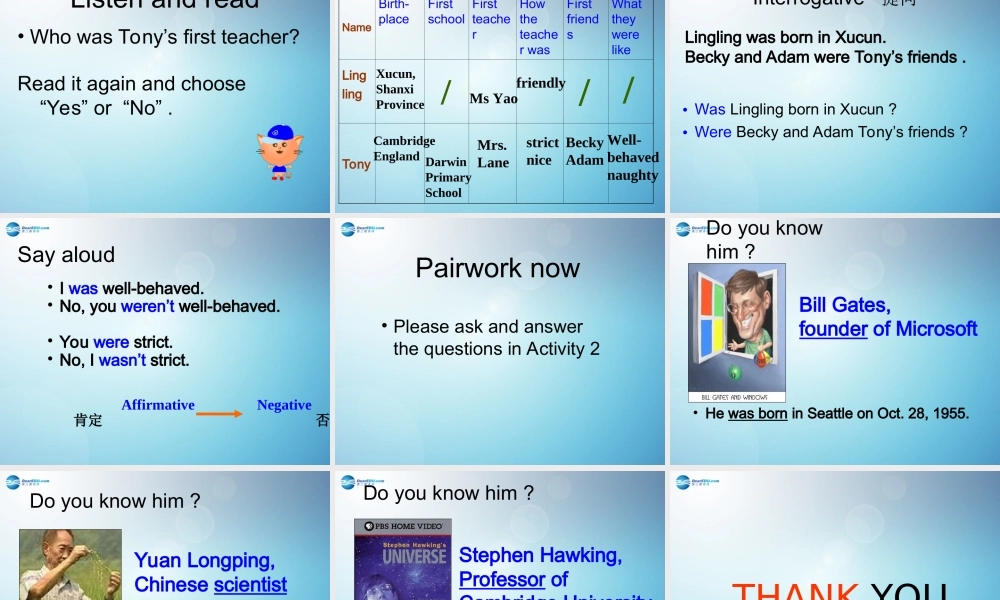 七年级英语下册 Module 7 My past life Unit 1 I was born in a small village课件 .ppt