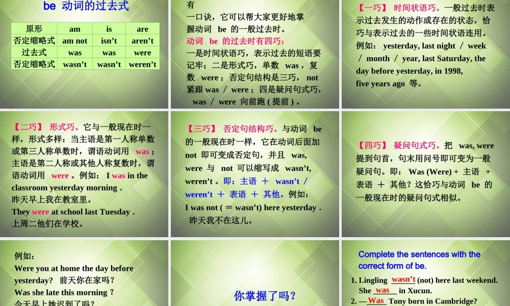 七年级英语下册 Module 7 My past life Unit 3 Language in use.课件 .ppt