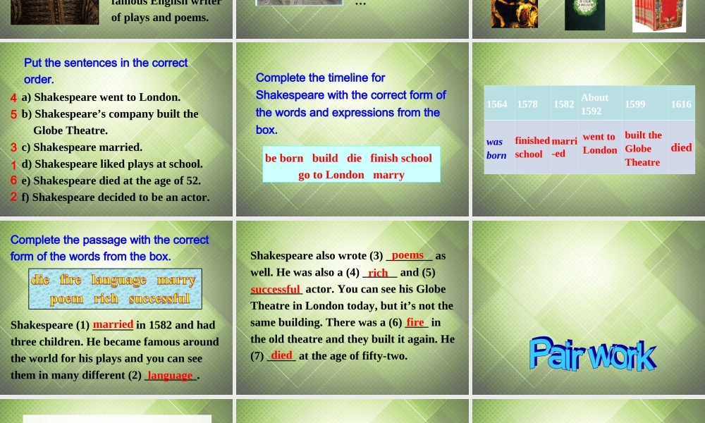 七年级英语下册 Module 9 Life history Unit 2 He decided to be actor.课件 .ppt