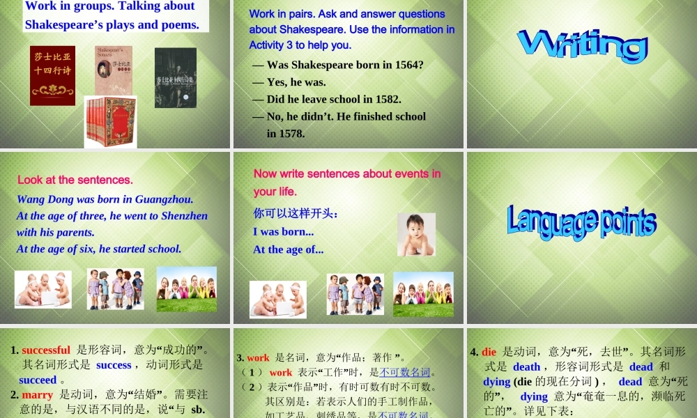 七年级英语下册 Module 9 Life history Unit 2 He decided to be actor.课件 .ppt