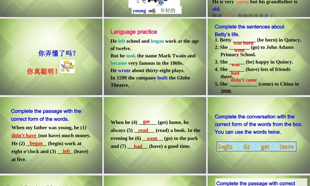 七年级英语下册 Module 9 Life history Unit 3 Language in use.课件 .ppt