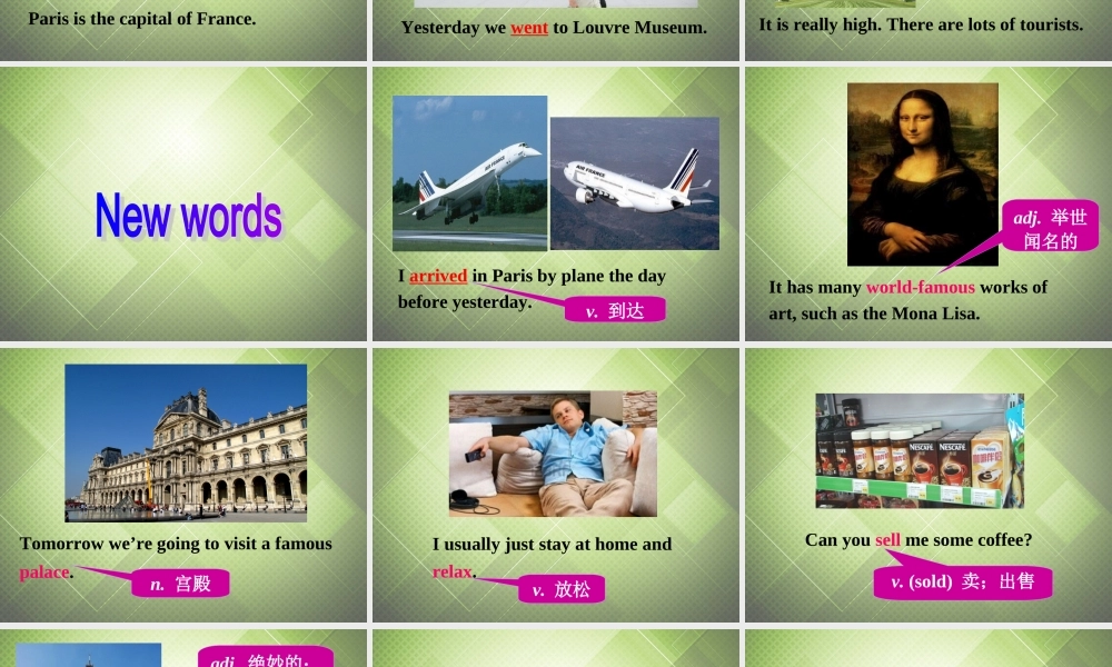 七年级英语下册 Module 10 A holiday journey Unit 2 This morning we took a walk.课件 .ppt