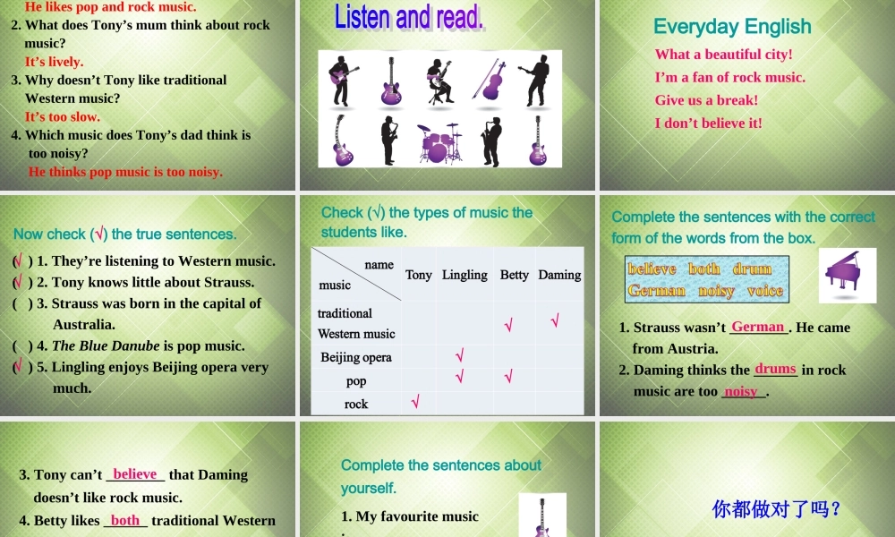 七年级英语下册 Module 12 Western music Unit 1 It’s so beautiful!课件 .ppt