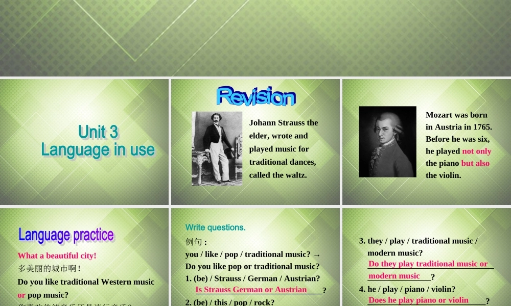 七年级英语下册 Module 12 Western music Unit 3 Language in use.课件 .ppt