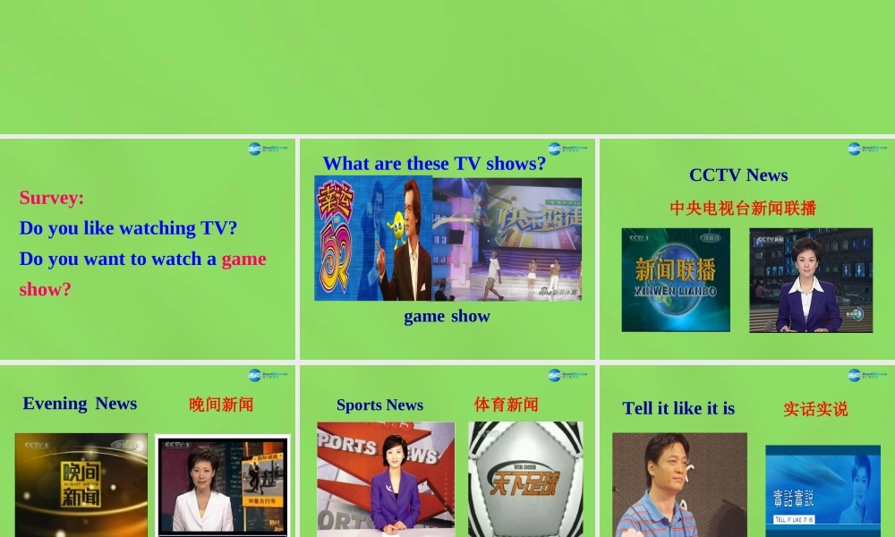 七年级英语下册 Unit 1 Do you want to watch a game show？SectionA（1a-1c）课件 .ppt