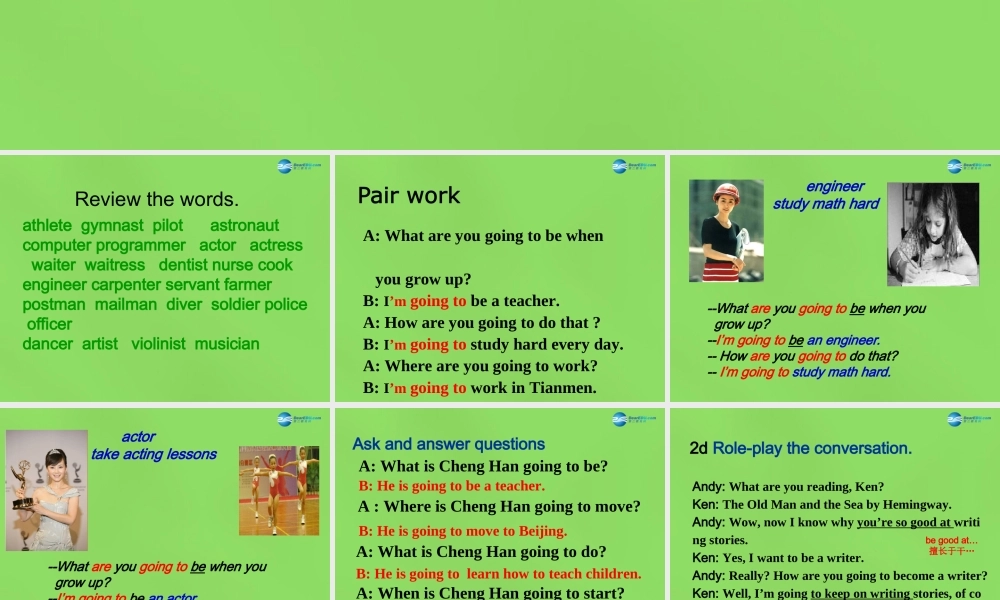 七年级英语下册 Unit 2 I ’m going to study computer SectionA-2d课件 .ppt