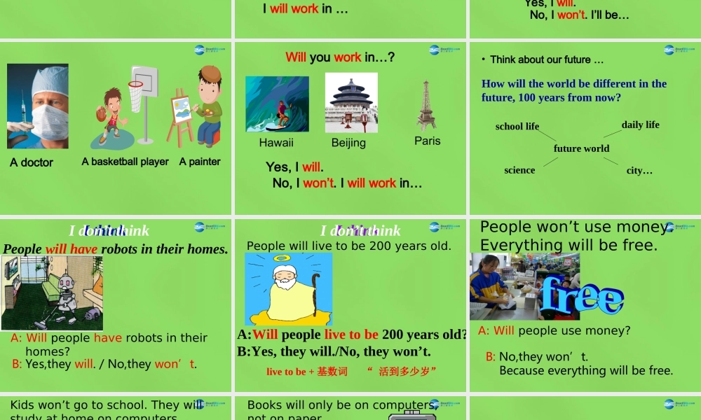 七年级英语下册 Unit 3 Will people have robots？SectionA（1a-1c）课件 .ppt