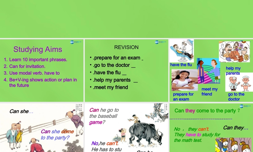 七年级英语下册 Unit 5 Can you come to my party？SectionA（3a-3c）课件 .ppt