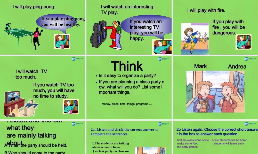 七年级英语下册 Unit 6 If you go to the party, you’ll have a great timeSectionA（2a-2c）课件 .ppt