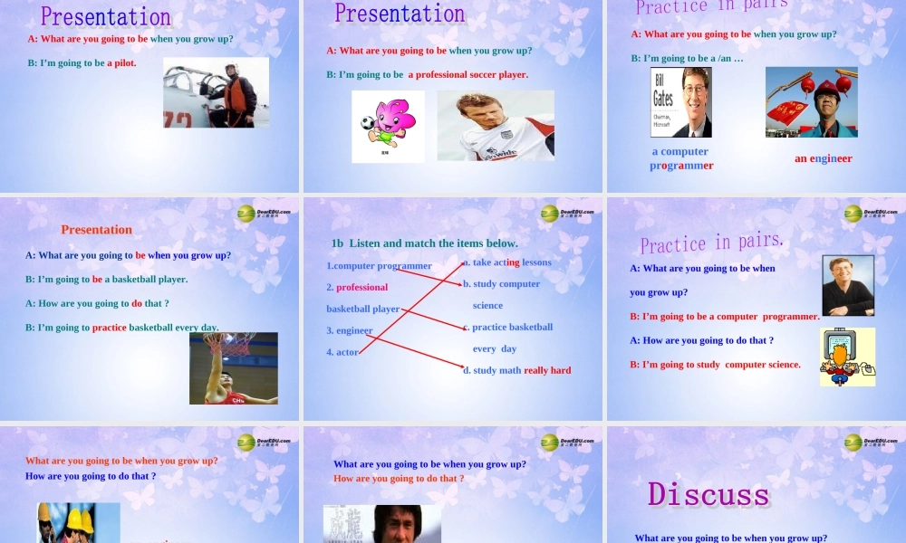 七年级英语下册 Unit 7 I’m going to be a basketball player SectionAB课件 鲁教版.ppt