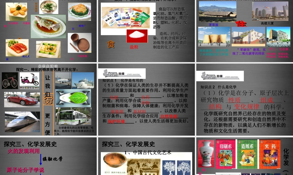 人教初中化学九上《0绪言 化学使世界变得更加绚丽多彩课件 （新版）新人教版.ppt