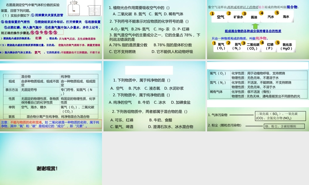 人教初中化学九上《2课题1空气》PPT课件 (14).ppt