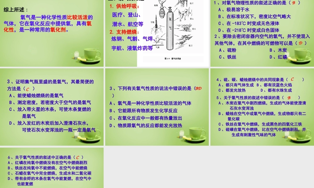 人教初中化学九上《2课题2氧气》PPT课件 (14).ppt