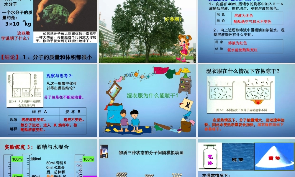 人教初中化学九上《3课题1分子和原子》PPT课件 (18).ppt