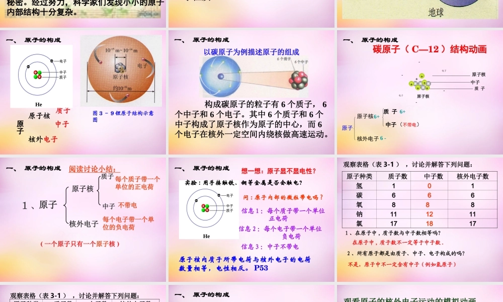 人教初中化学九上《3课题2原子的结构》PPT课件 (4).ppt