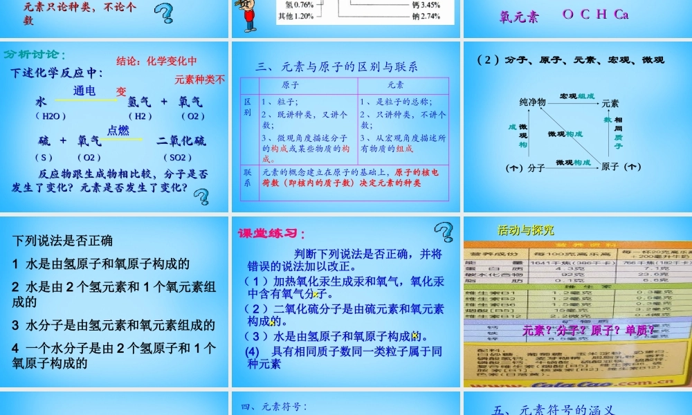 人教初中化学九上《3课题3元素》PPT课件 (19).ppt