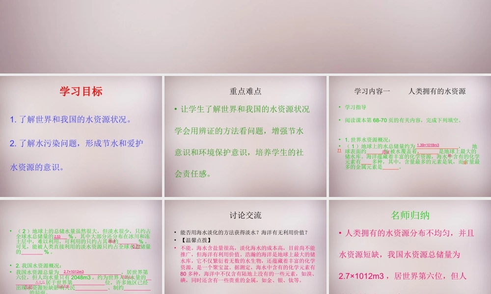 人教初中化学九上《4课题1爱护水资源》PPT课件 (9).ppt