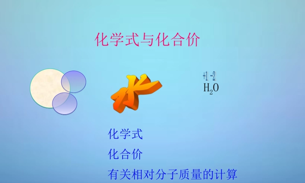 人教初中化学九上《4课题4化学式与化合价》PPT课件 (9).ppt