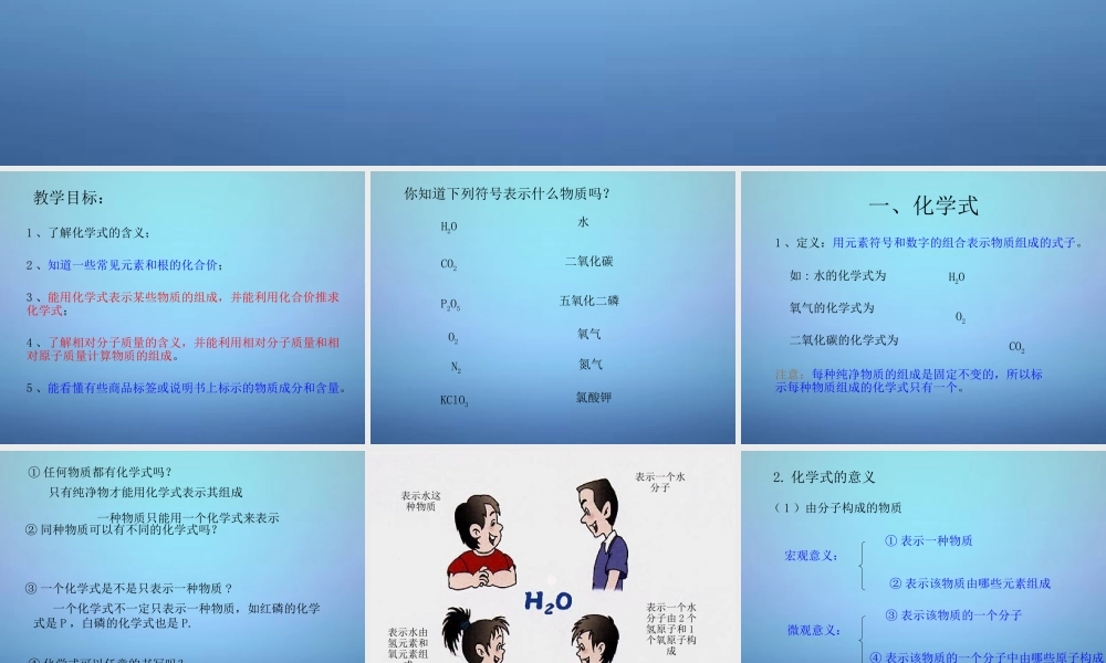 人教初中化学九上《4课题4化学式与化合价》PPT课件 (9).ppt