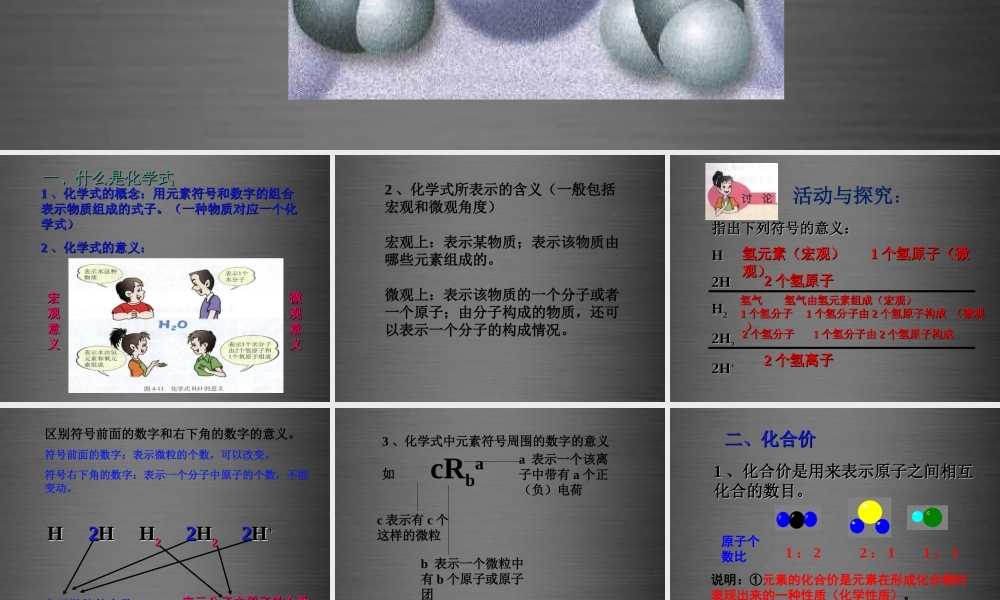 人教初中化学九上《4课题4化学式与化合价》PPT课件 (10).ppt