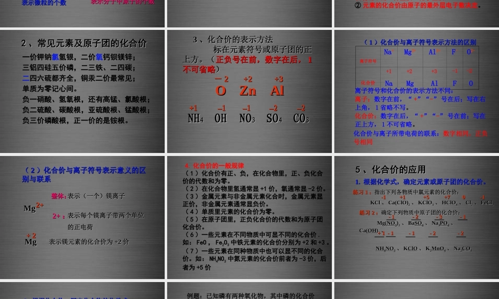 人教初中化学九上《4课题4化学式与化合价》PPT课件 (10).ppt