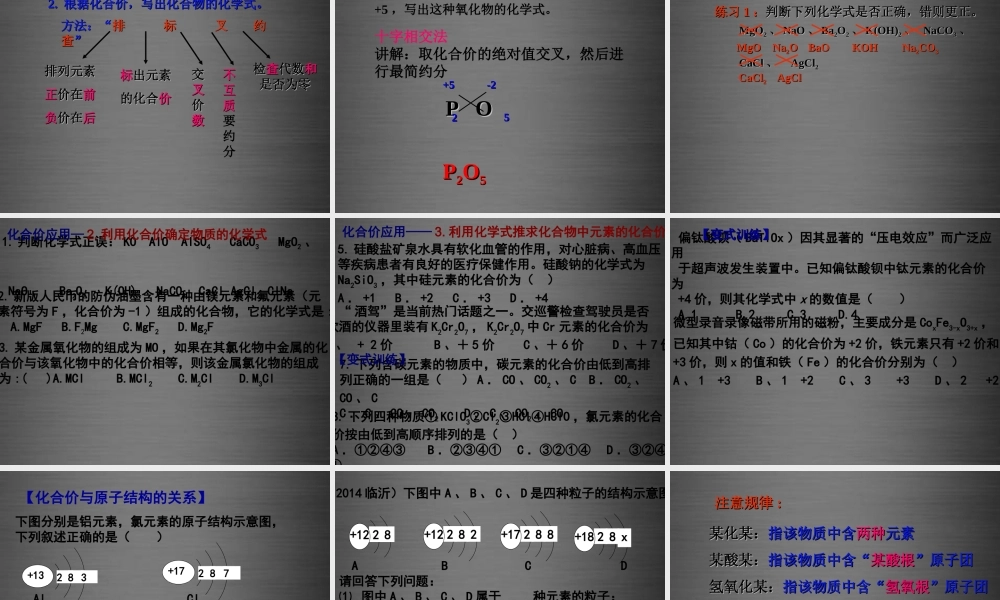 人教初中化学九上《4课题4化学式与化合价》PPT课件 (10).ppt