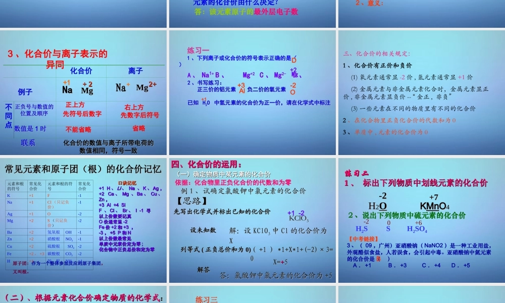 人教初中化学九上《4课题4化学式与化合价》PPT课件 (19).ppt