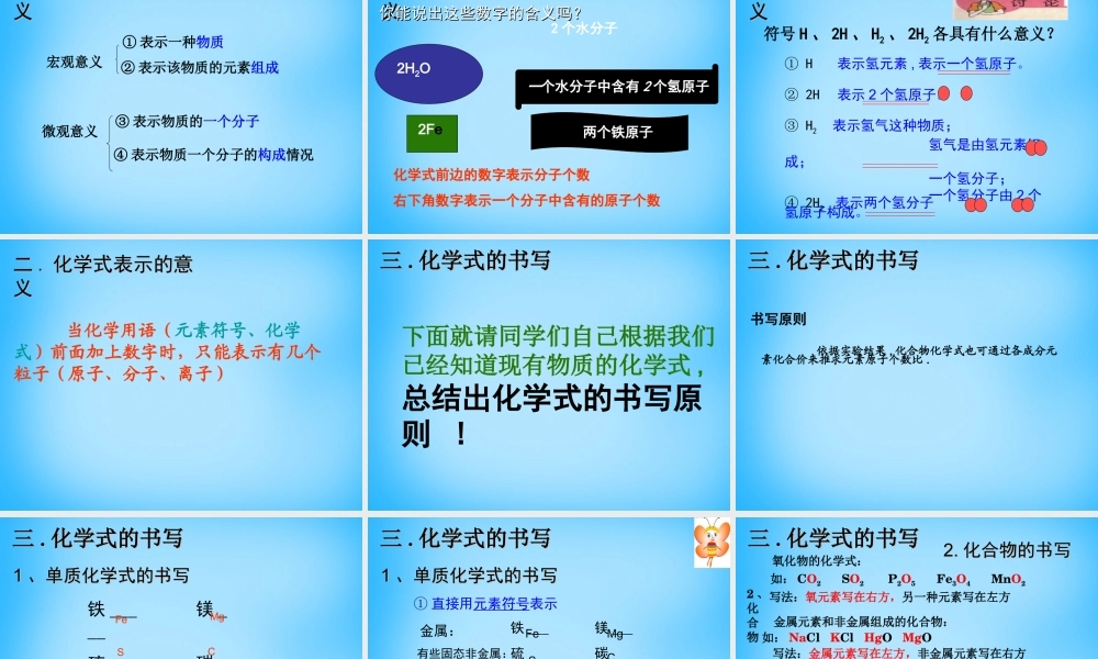 人教初中化学九上《4课题4化学式与化合价》PPT课件 (15).ppt