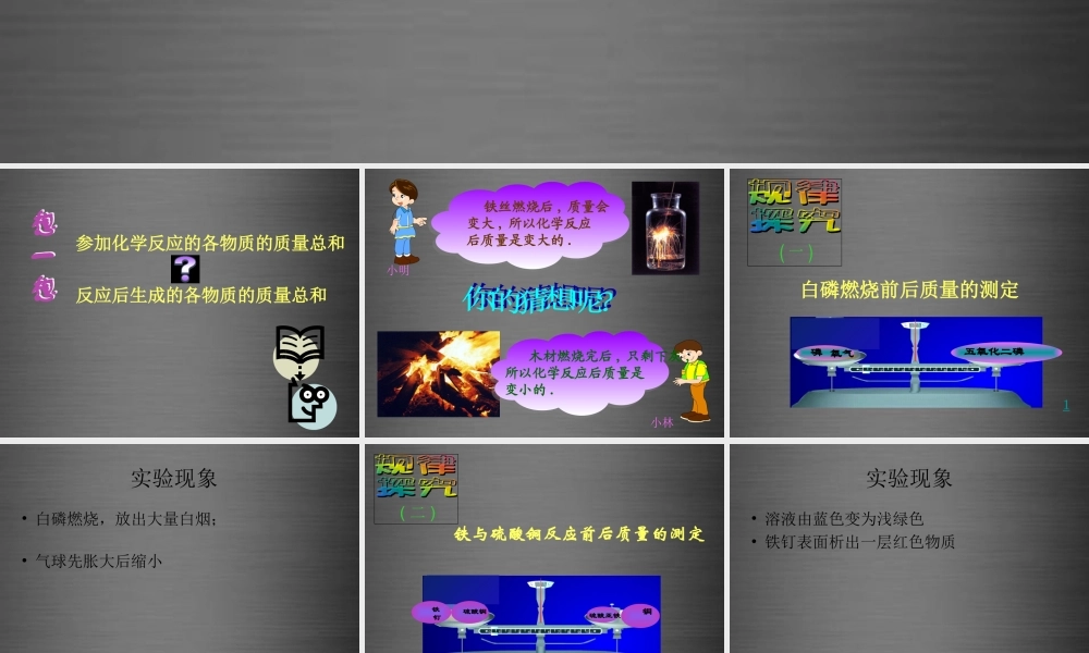 人教初中化学九上《5课题1质量守恒定律》PPT课件 (7).ppt