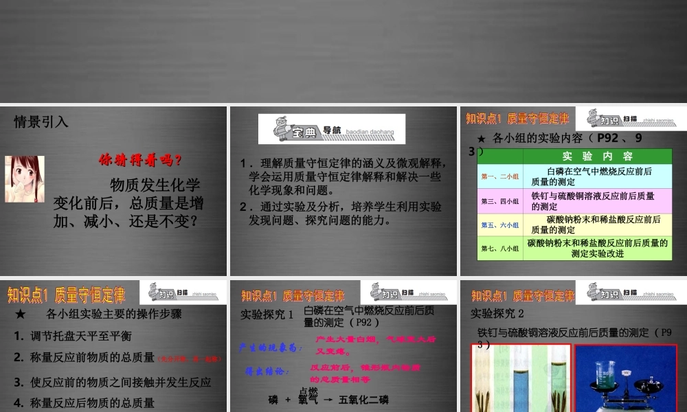 人教初中化学九上《5课题1质量守恒定律》PPT课件 (1).ppt