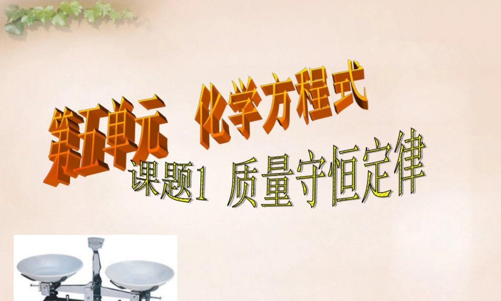 人教初中化学九上《5课题1质量守恒定律》PPT课件 (17).ppt