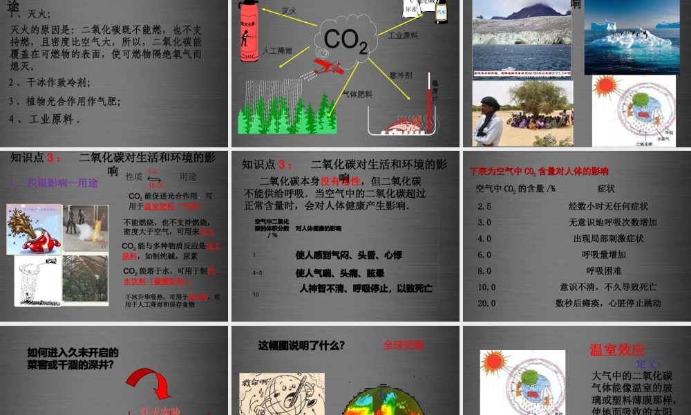 人教初中化学九上《6课题3二氧化碳和一氧化碳》PPT课件 (1).ppt