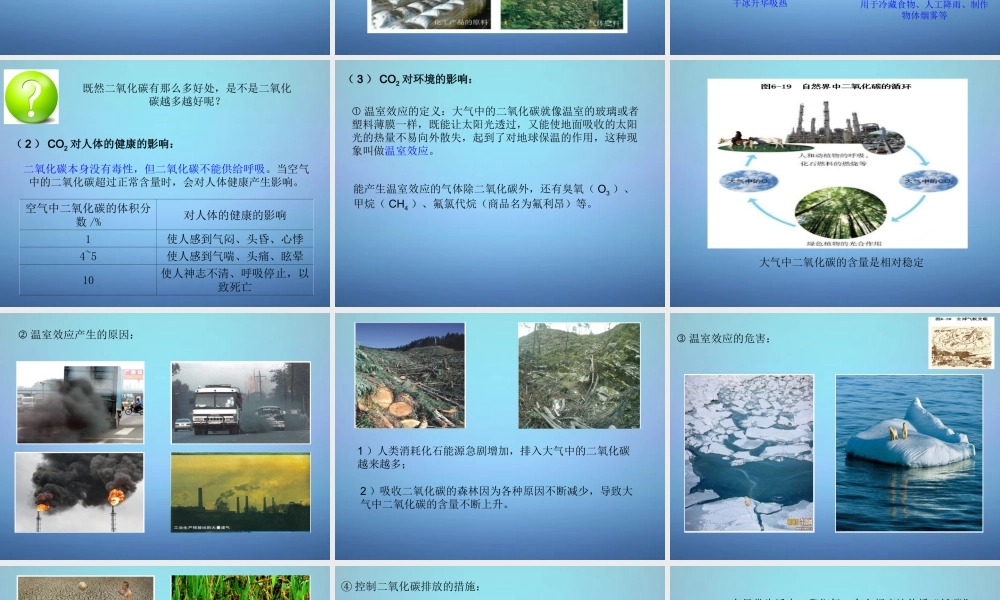 人教初中化学九上《6课题3二氧化碳和一氧化碳》PPT课件 (7).ppt