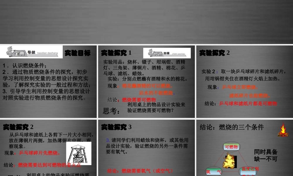 人教初中化学九上《7实验活动3燃烧的条件》PPT课件 (1).ppt