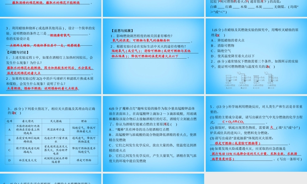 人教初中化学九上《7实验活动3燃烧的条件》PPT课件 (4).ppt