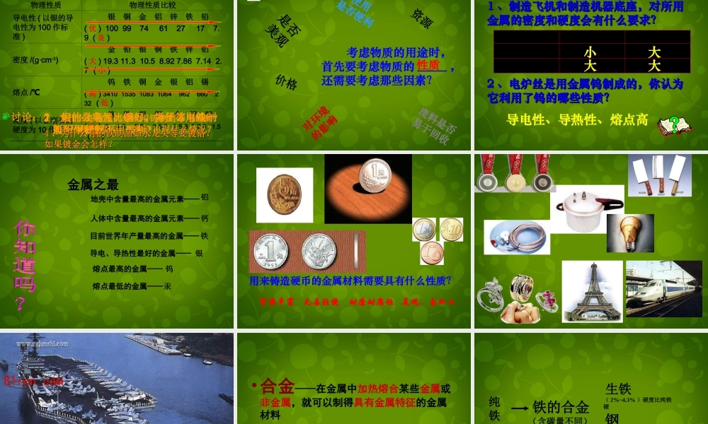 人教初中化学九下《8课题1金属材料》PPT课件 (8).ppt