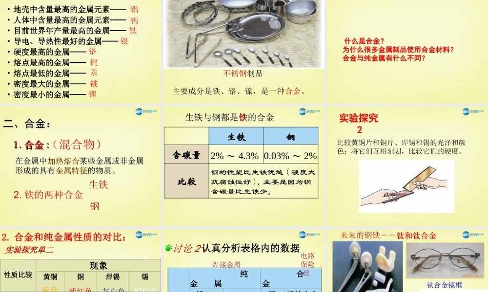 人教初中化学九下《8课题1金属材料》PPT课件 (15).ppt