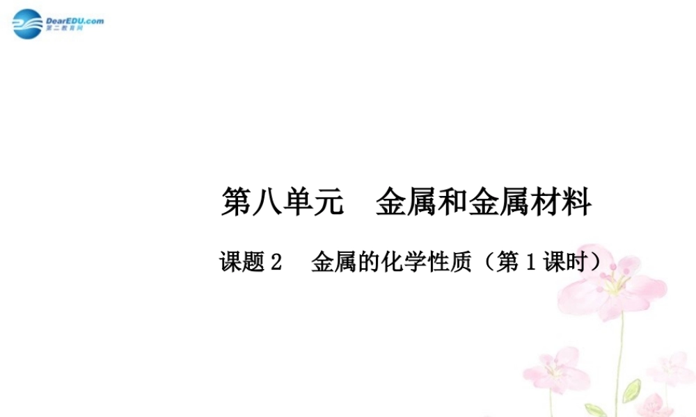 人教初中化学九下《8课题2金属的化学性质》PPT课件 (27).ppt