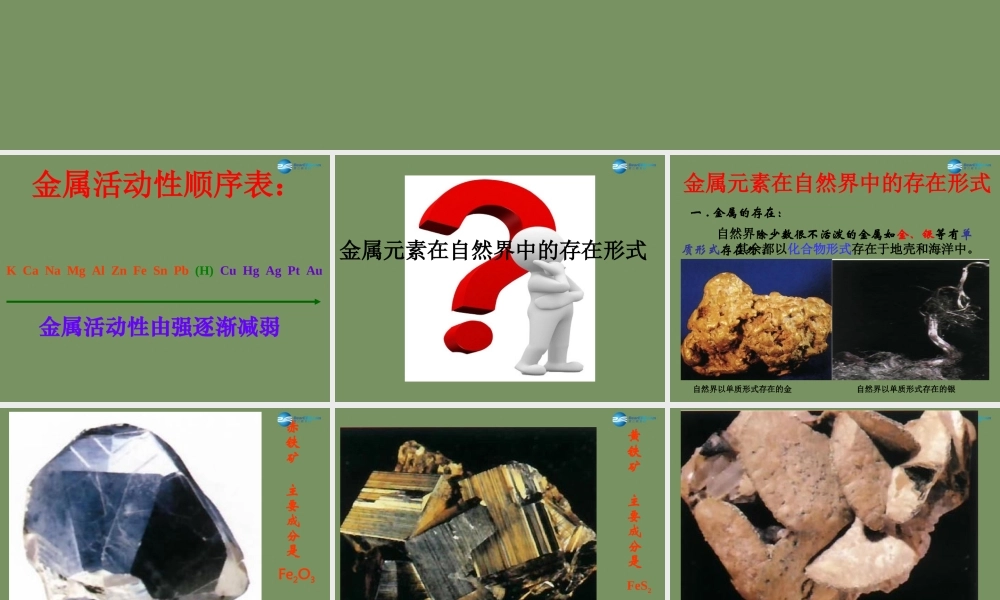 人教初中化学九下《8课题3金属资源的利用和保护》PPT课件 (1).ppt