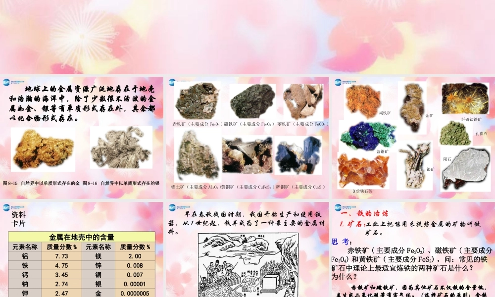 人教初中化学九下《8课题3金属资源的利用和保护》PPT课件 (11).ppt