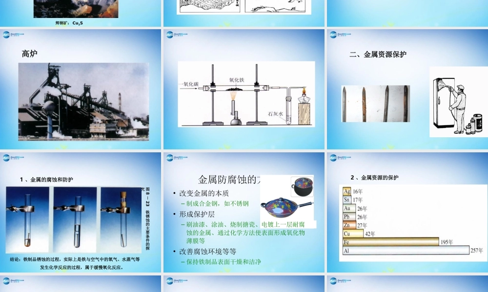 人教初中化学九下《8课题3金属资源的利用和保护》PPT课件 (23).ppt