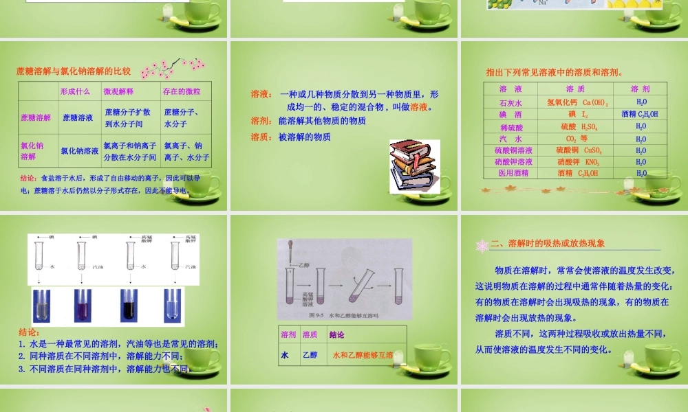 人教初中化学九下《9课题1溶液的形成》PPT课件 (7).ppt