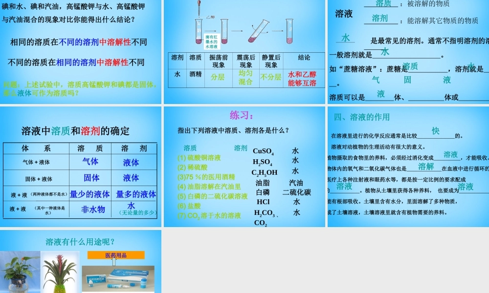 人教初中化学九下《9课题1溶液的形成》PPT课件 (11).ppt