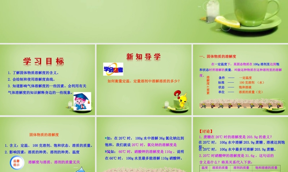 人教初中化学九下《9课题2溶解度》PPT课件 (7).ppt