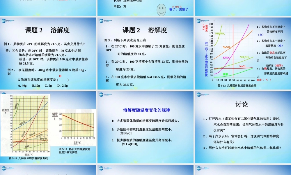 人教初中化学九下《9课题2溶解度》PPT课件 (26).ppt