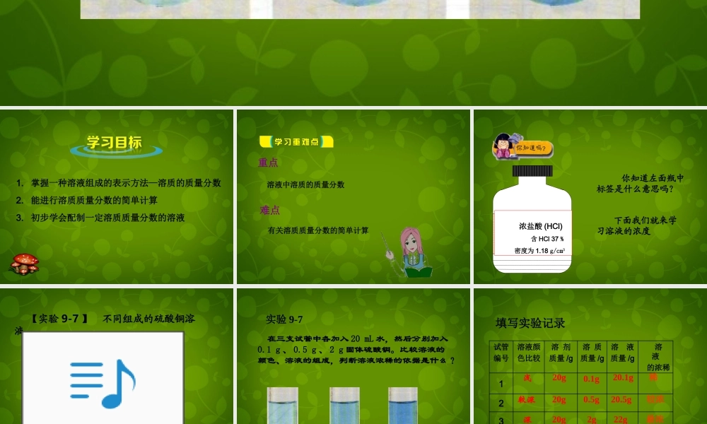 人教初中化学九下《9课题3溶液的浓度》PPT课件 (6).ppt