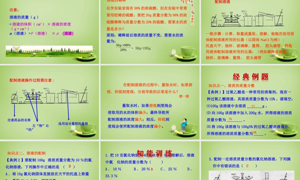 人教初中化学九下《9课题3溶液的浓度》PPT课件 (4).ppt