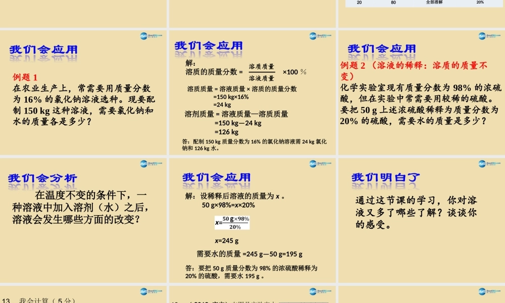 人教初中化学九下《9课题3溶液的浓度》PPT课件 (20).ppt