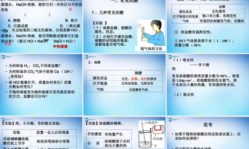 人教初中化学九下《10课题1常见的酸和碱》PPT课件 (19).ppt