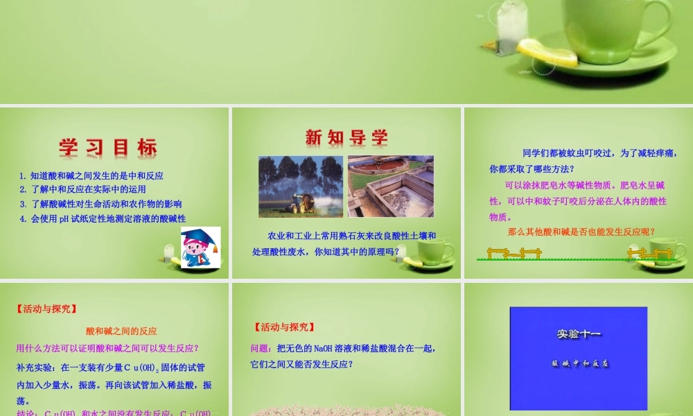 人教初中化学九下《10课题2酸和碱的中和反应》PPT课件 (4).ppt